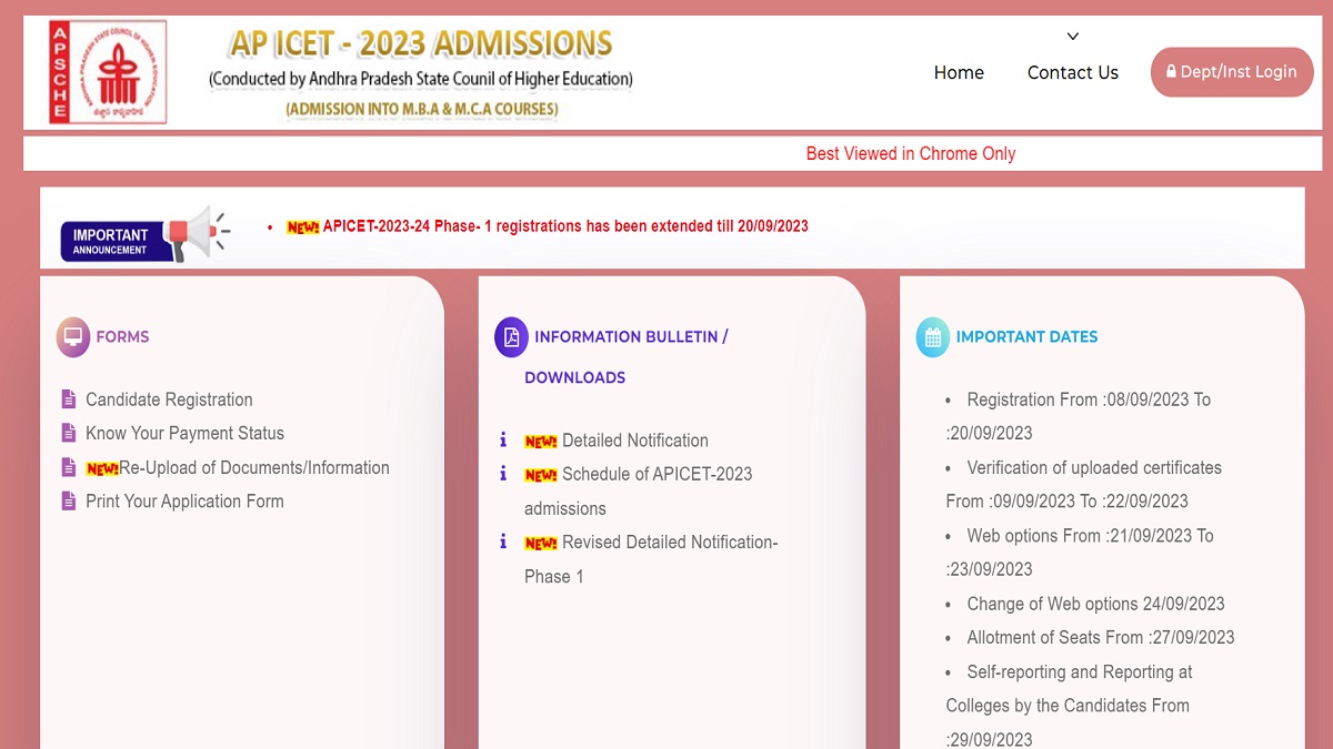 AP ICET 2023 Counselling Phase 1 Choice Filling Begins Today, Link Available Until Sept 23 - Vimarsana News