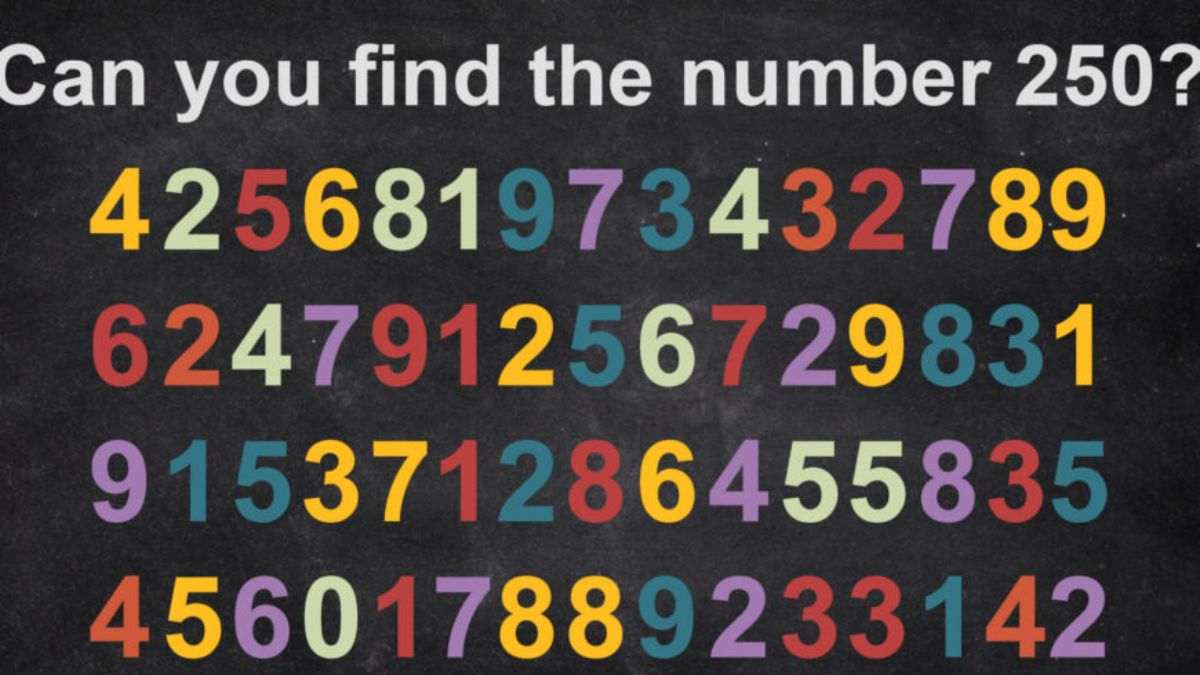 Test Your Lateral Thinking Skills, Find the Number 250 Within 5 Seconds!