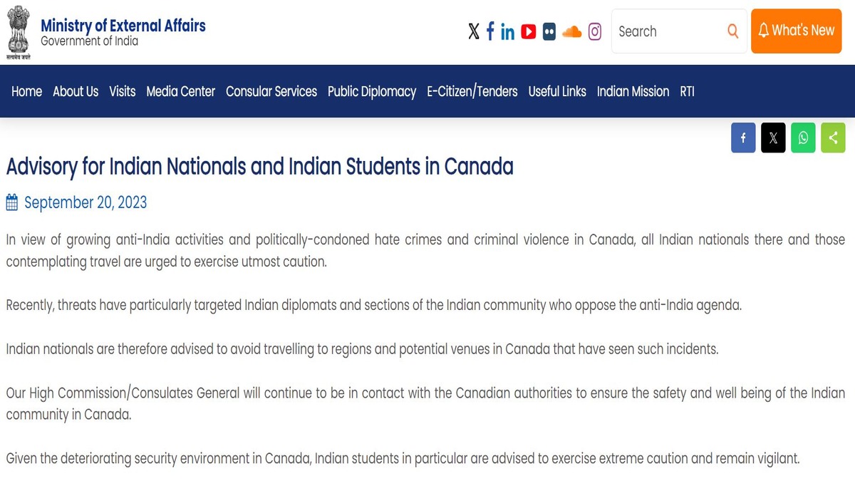 Centre Releases Advisory for Indian Students in Canada
