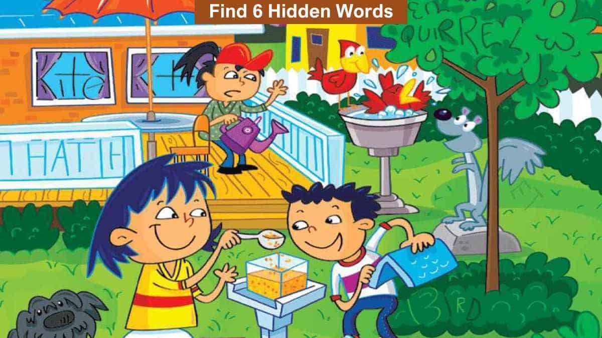 Brain Teaser Visual Skill Test: Find six words hidden in the garden in 15 seconds!