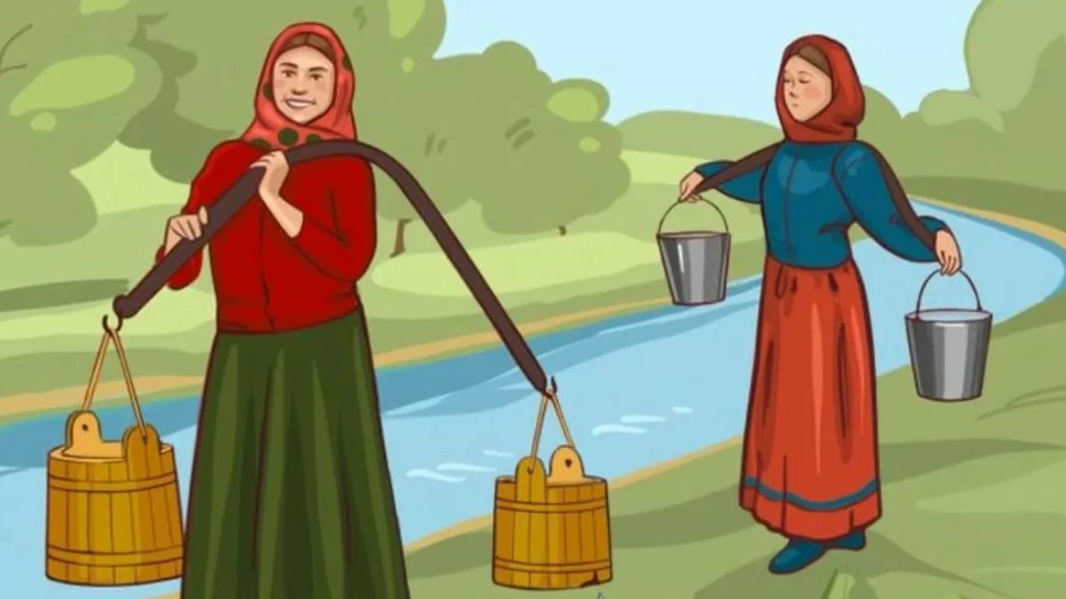 Puzzle for Testing Your IQ: Only a Sharp Brain Can Spot Which Woman Will Bring More Water Home in 7 secs!