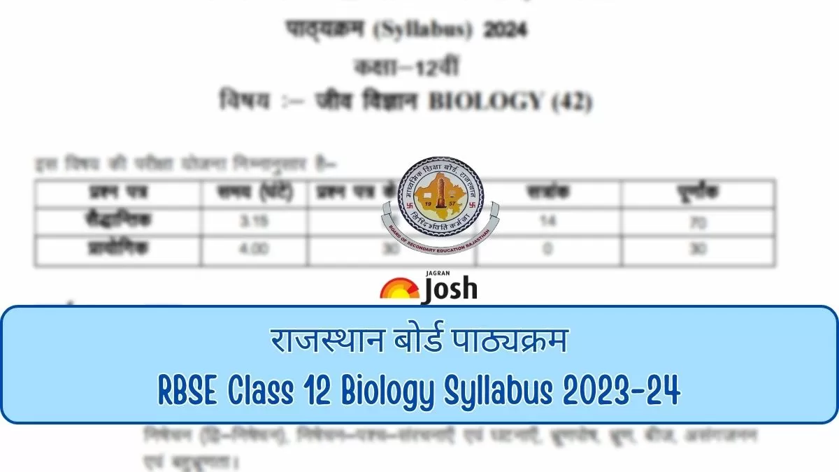 RBSE Class 12th Biology Syllabus 2023-24: Download Biology 2024 ...