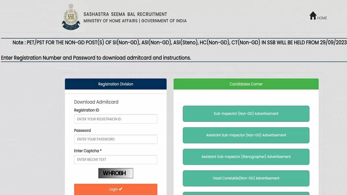 SSB Admit Card 2023 OUT On Ssbrectt.gov.in: Download HC And Other Posts ...