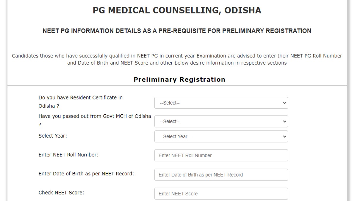 Odisha NEET PG Counselling 2023 Round 3 Registration