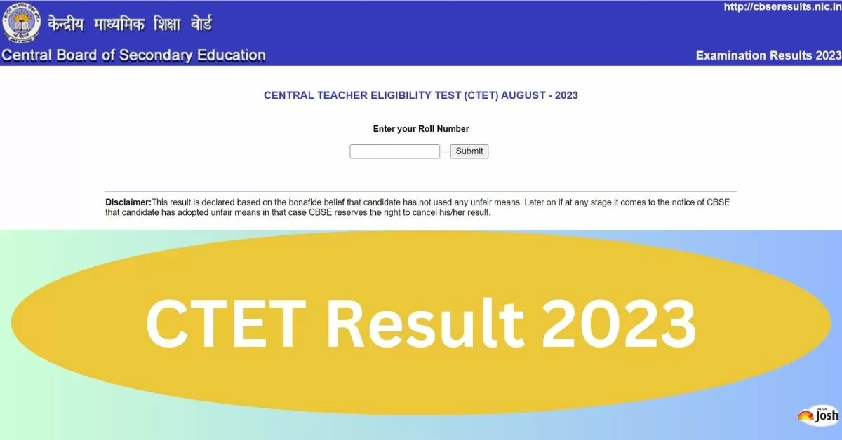 CTET Result 2023 for Paper 1 and 2  released at cbseresults.nic.in, Check Passing Marks