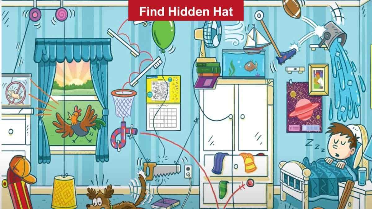 Optical Illusion to Test Your Vision: Find the hidden hat in 7 seconds!