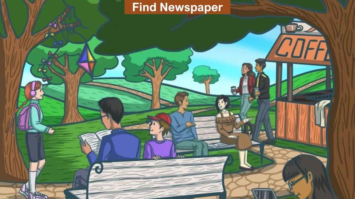 Optical Illusion Visual Skill Test: Find newspaper in the park in 9 seconds!
