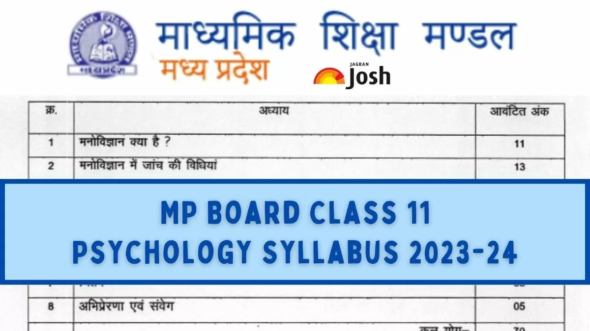 Get Here Detailed MP Board MPBSE Class 11th Psychology Syllabus and Paper Pattern