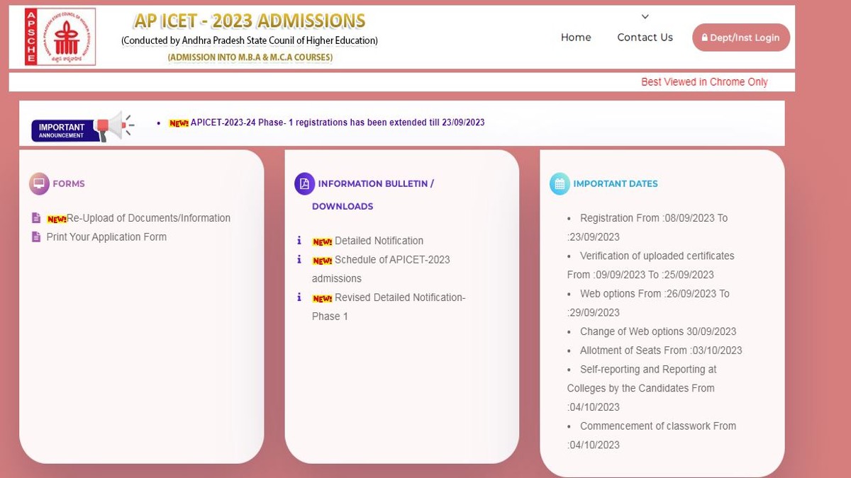 AP ICET Counselling 2023