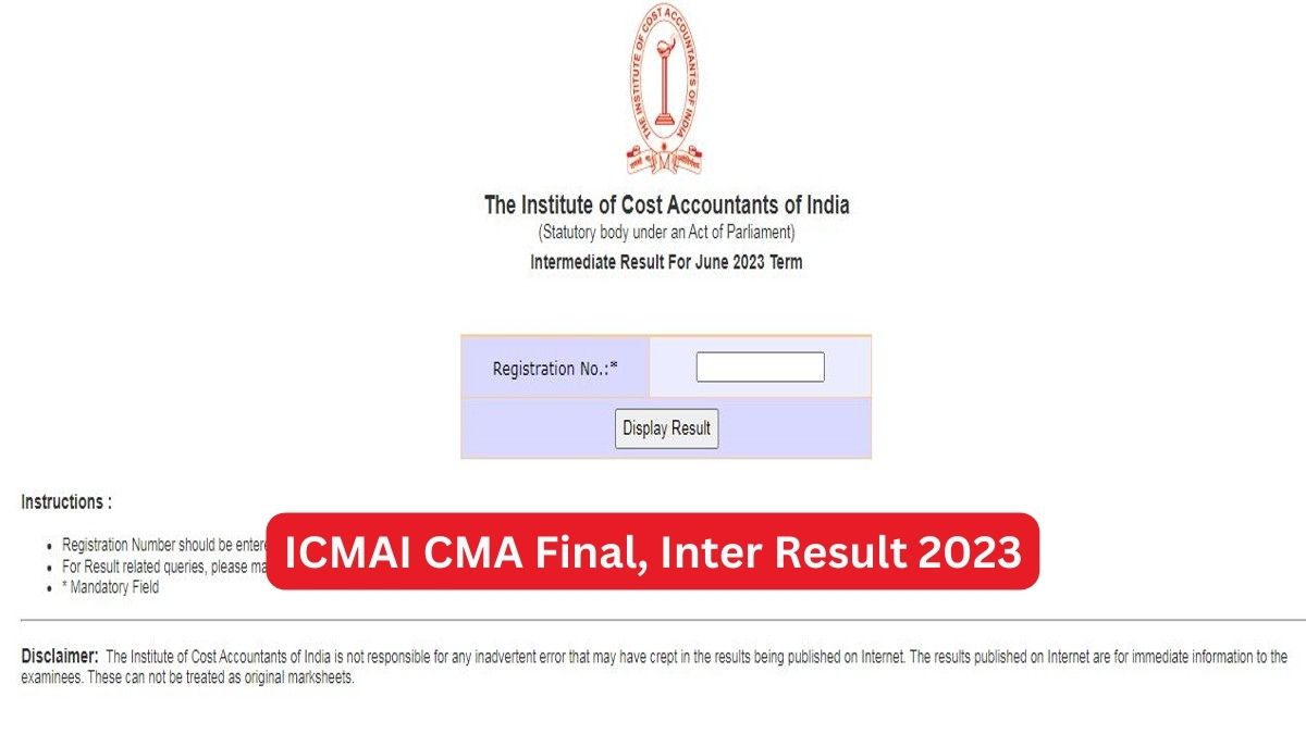 ICMAI CMA Final, Inter result 2023 Released, Get Direct Download Link