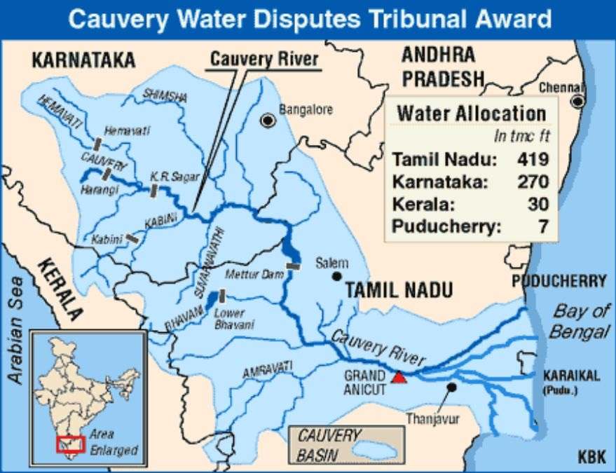 cauvery water dispute karnataka tamil nadu