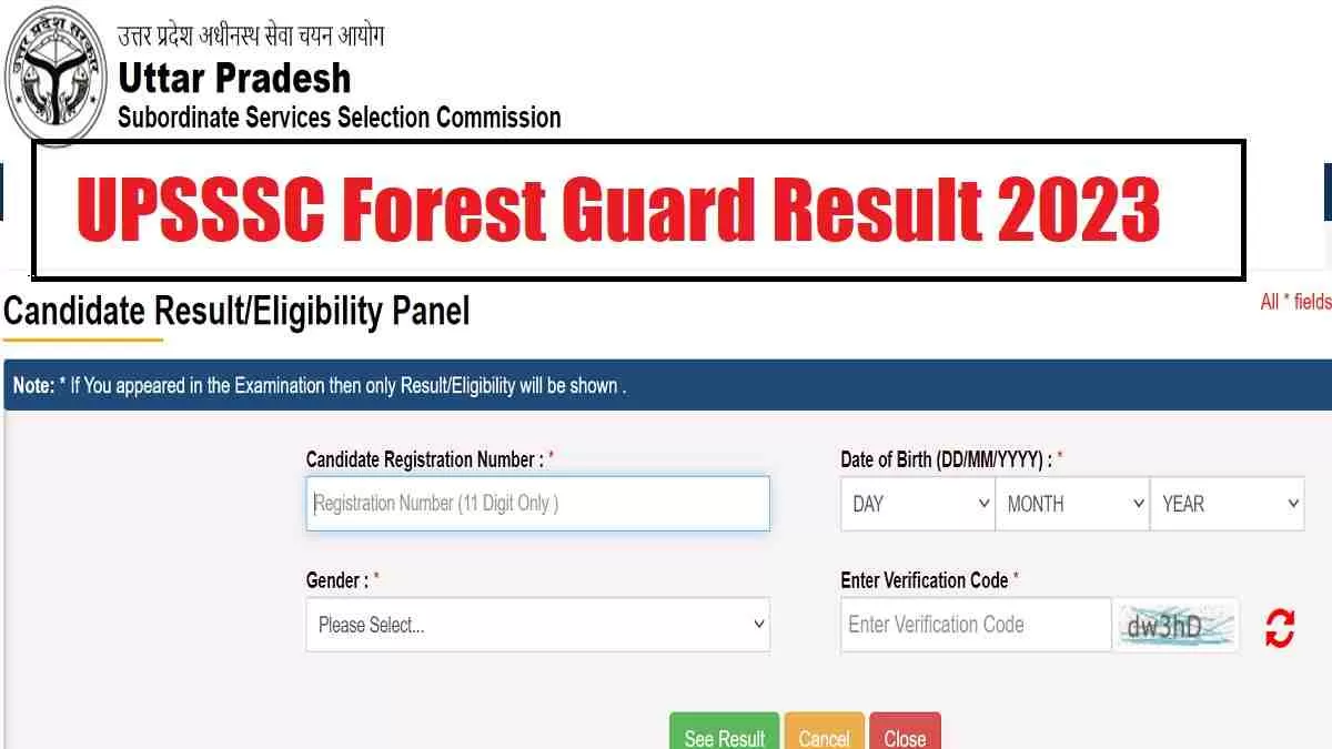 Direct Link to UPSSSC Forest Guard Result 2023 here