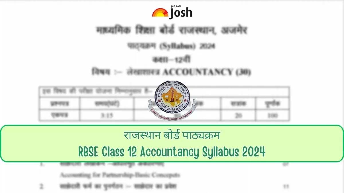 Download RBSE Class 12th Accountancy Syllabus 2023-24 PDF