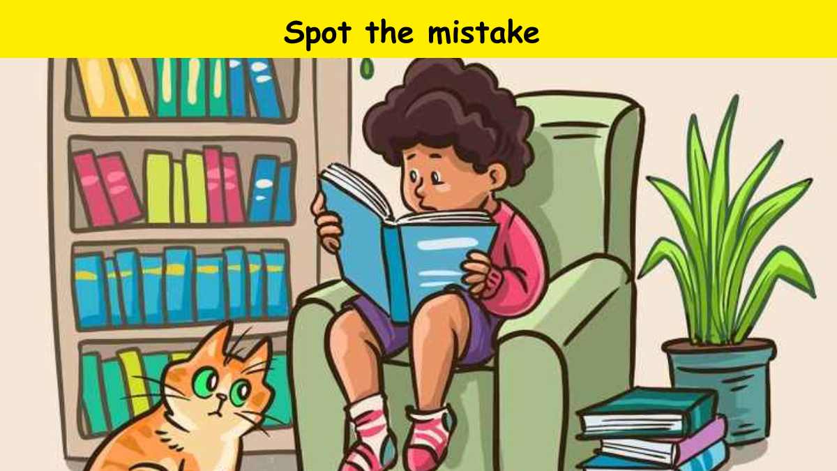 You have a detective brain if you can spot the mistake in the boy reading book picture within 6 seconds. 