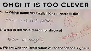 Funny Test Answers From Students in Test and Exam Questions