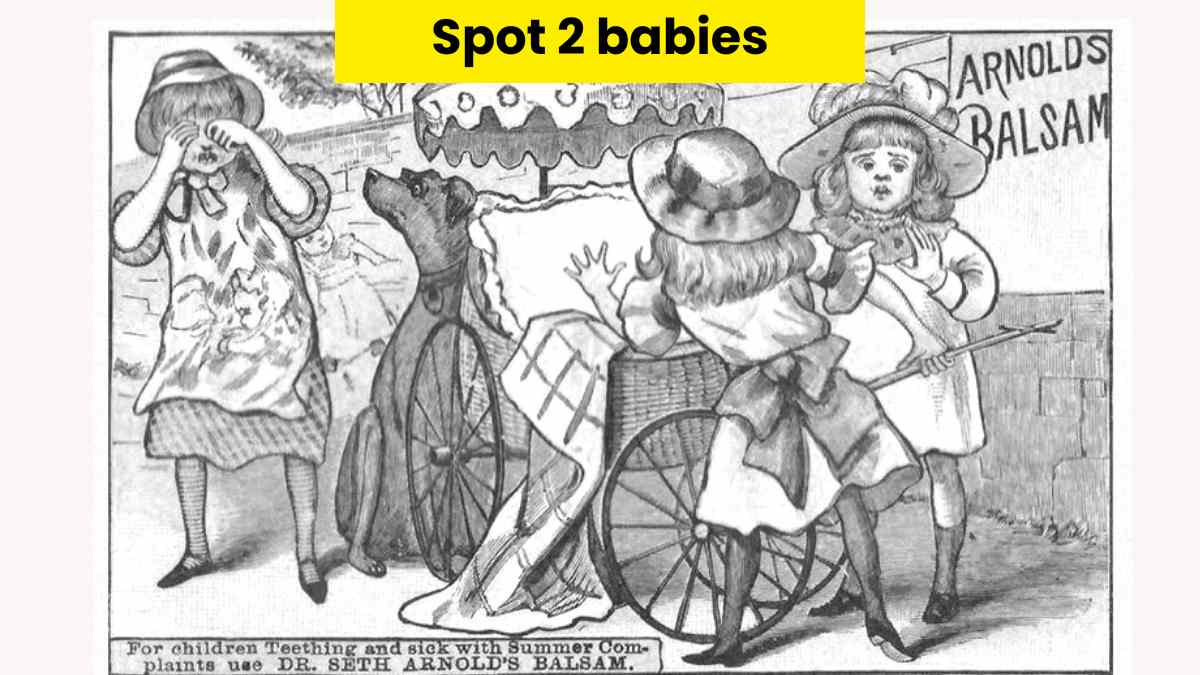 You have hawk eyes if you can spot two babies in the 1900s picture within 6 seconds.