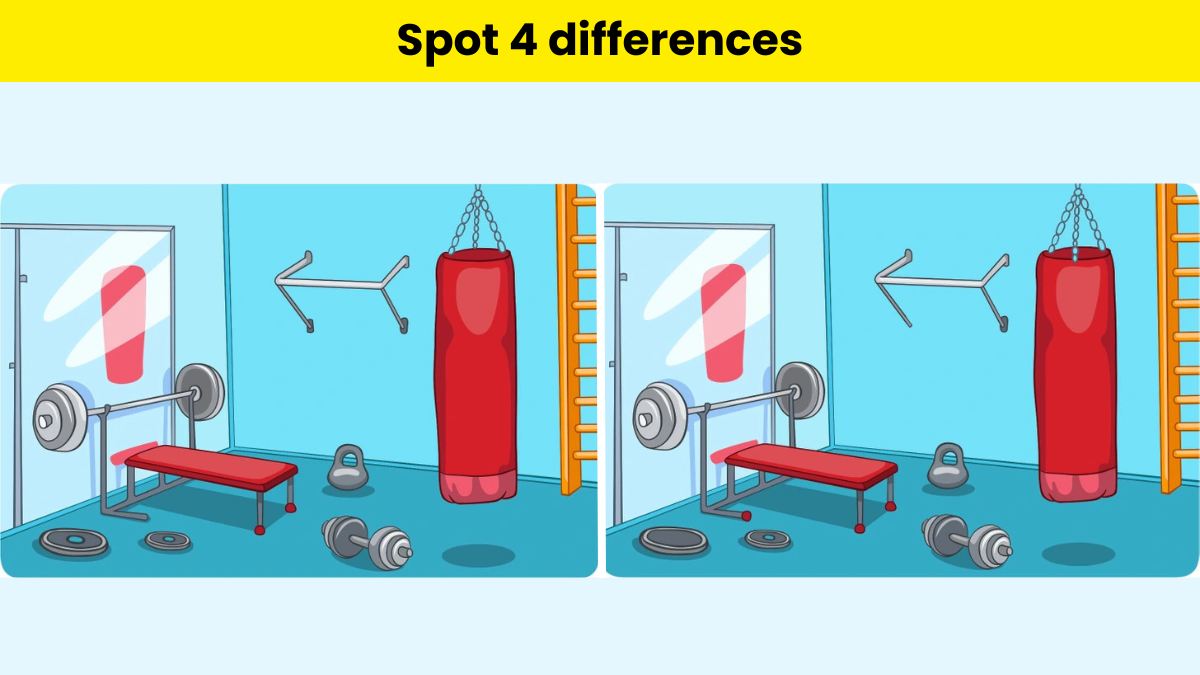 You are in top 98% if you can spot 4 differences in the gym pictures within 12 seconds. 