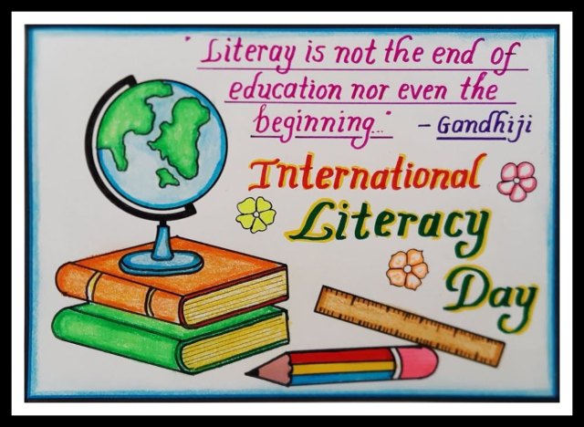 world literacy day 2023 drawing idea image5