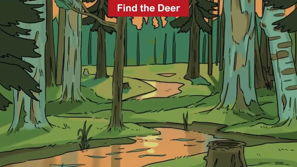 Optical Illusion Eye Test: Find the hidden deer in the forest in 6 seconds!