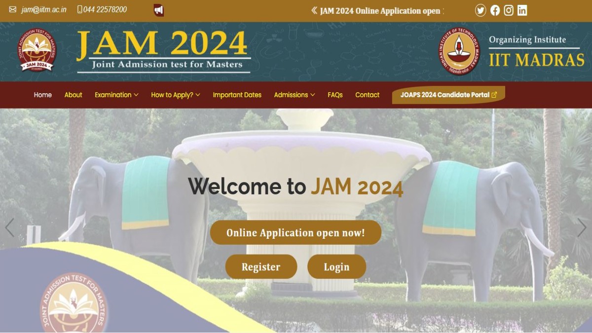 IIT JAM Application Form 2024 Out, Check Registration Process, Fee And