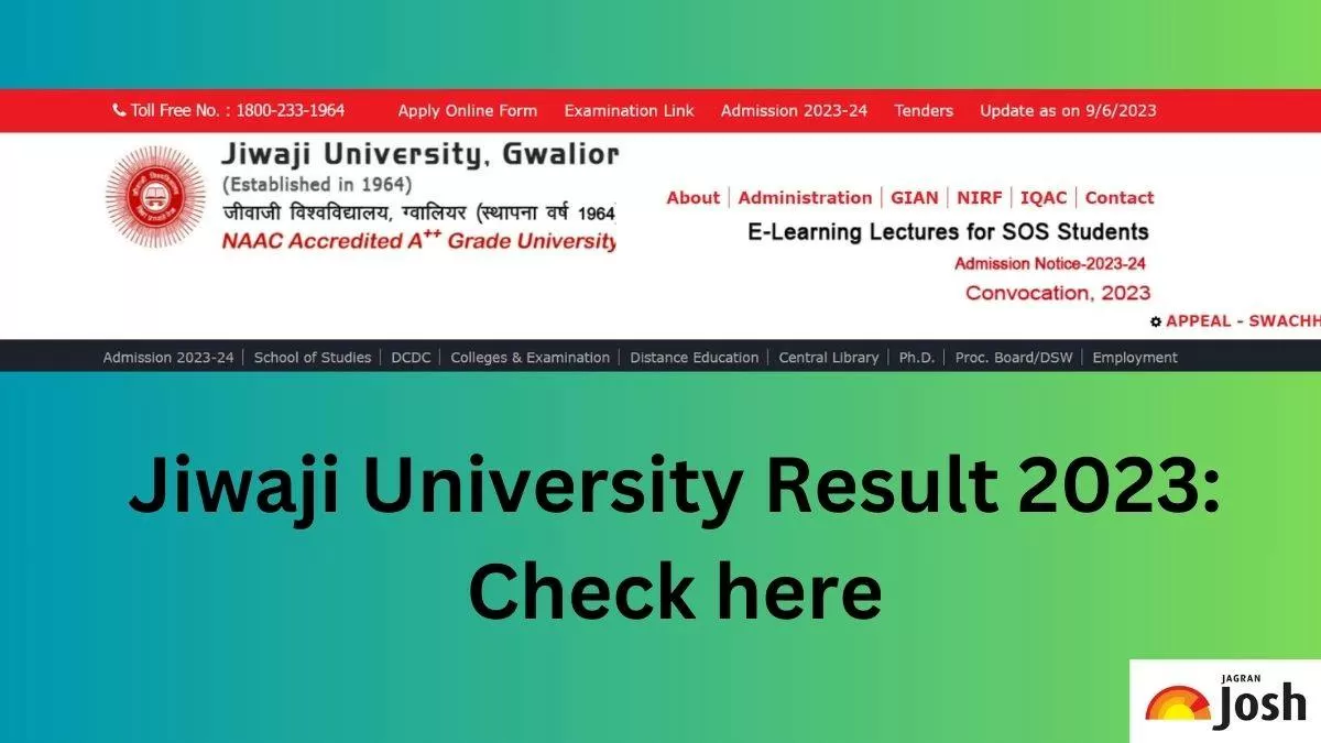 Jiwaji University Result 2023 OUT On Jiwaji.edu; Direct Link To ...