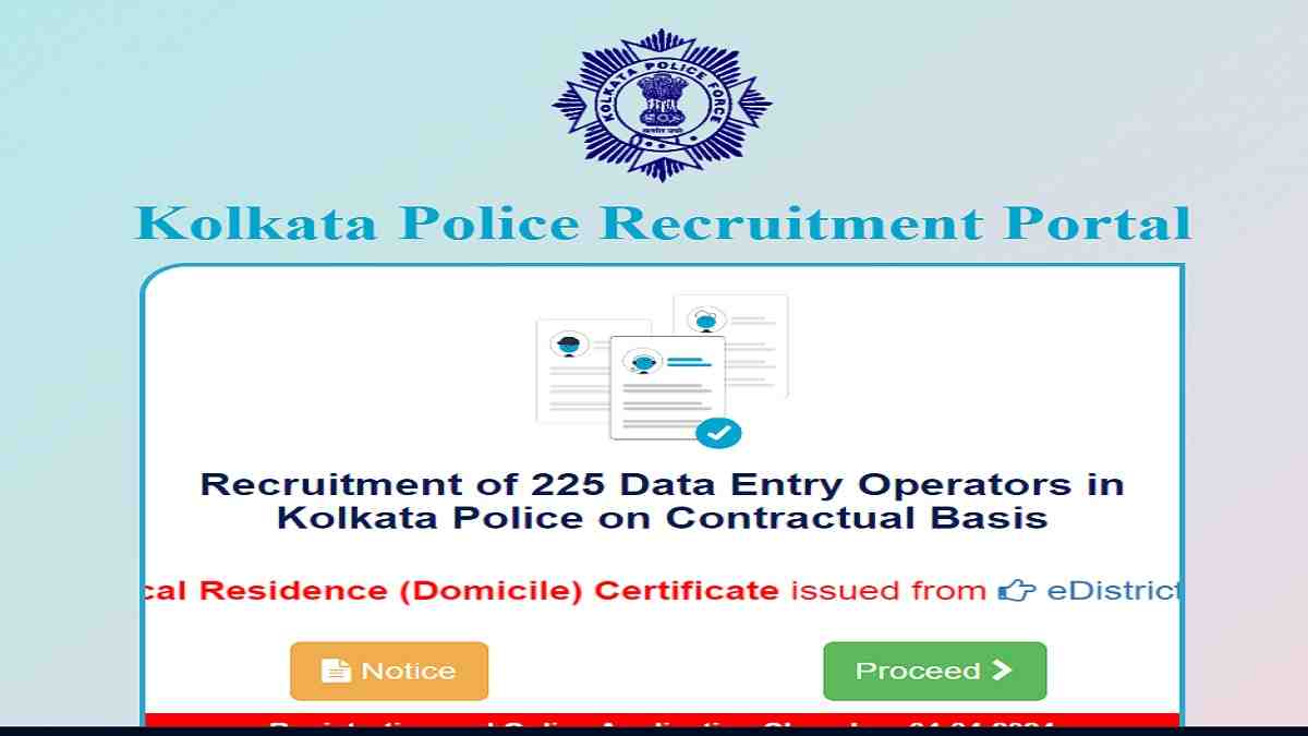 Kolkata Police DEO Recruitment 2024: Upload Important Certificate Till Apr 30, Download Notice PDF 
