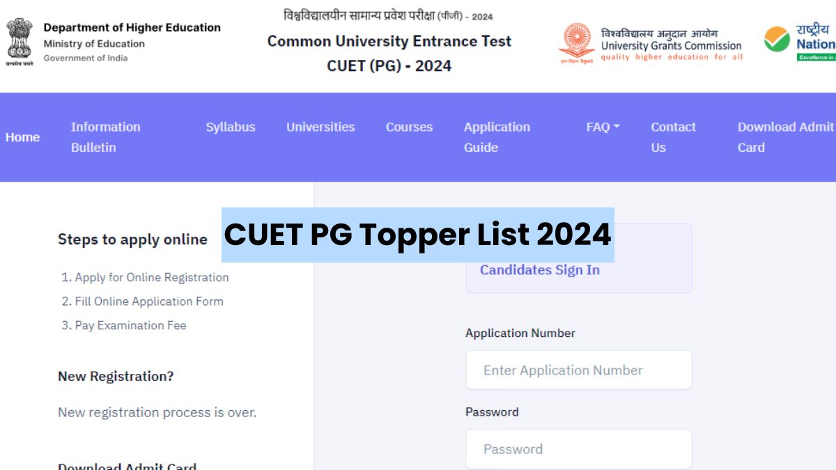 CUET PG Toppers List 2024: NTA Releases CUET PG Result, Check Subject ...