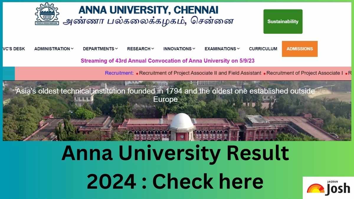 Anna University Result 2024 OUT at coe1.annauniv.edu; Direct Link to