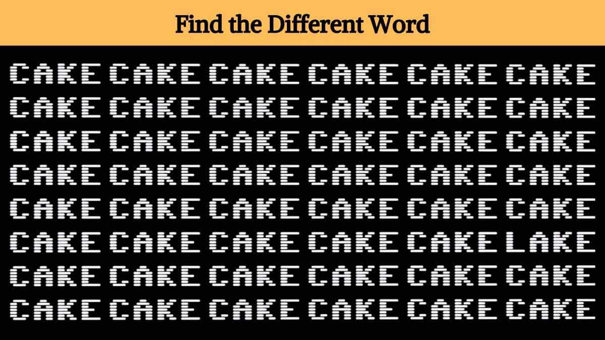 Optical Illusion: Find the different word in the picture in 4 seconds!
