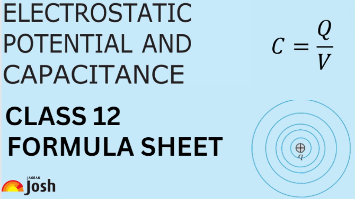 CBSE Class 12 Electrostatic Potential and Capacitance Formula List: Download PDF