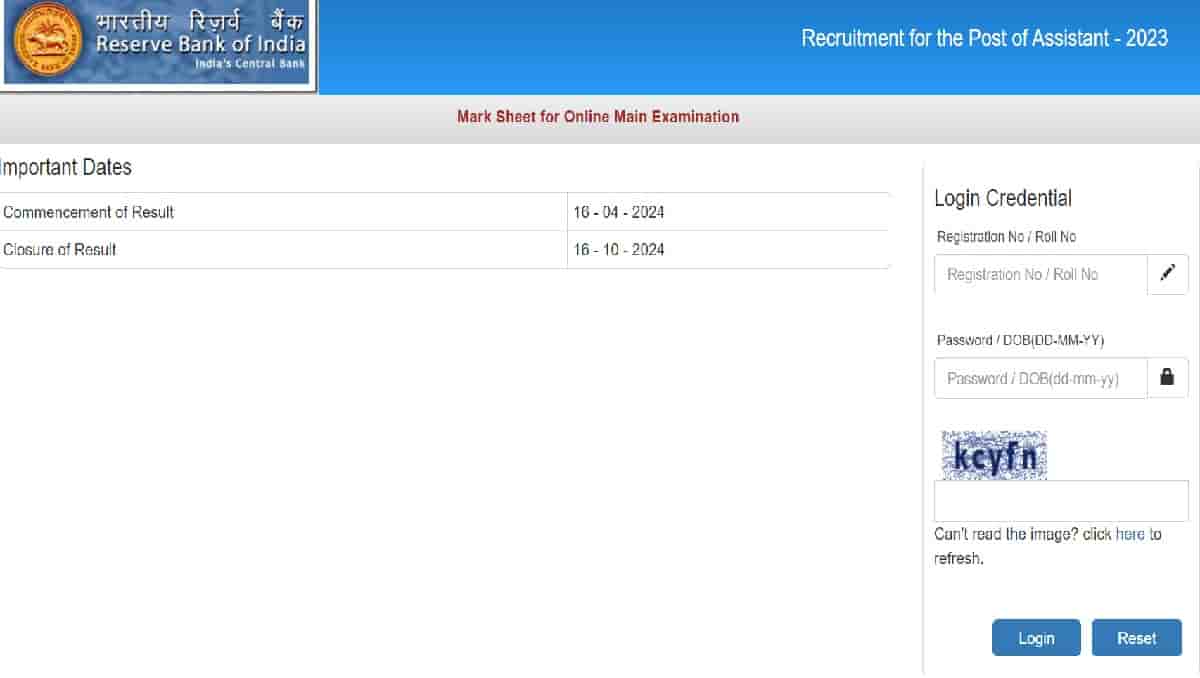 RBI Assistant Mains Score Card 2024 OUT at opportunities.rbi.org.in, Download Cutoff Marks