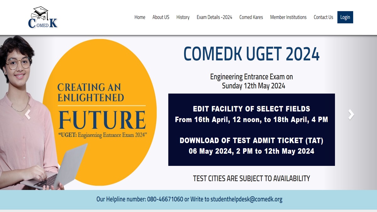 COMEDK UGET 2024 Application Correction Window Opens Today, Check ...