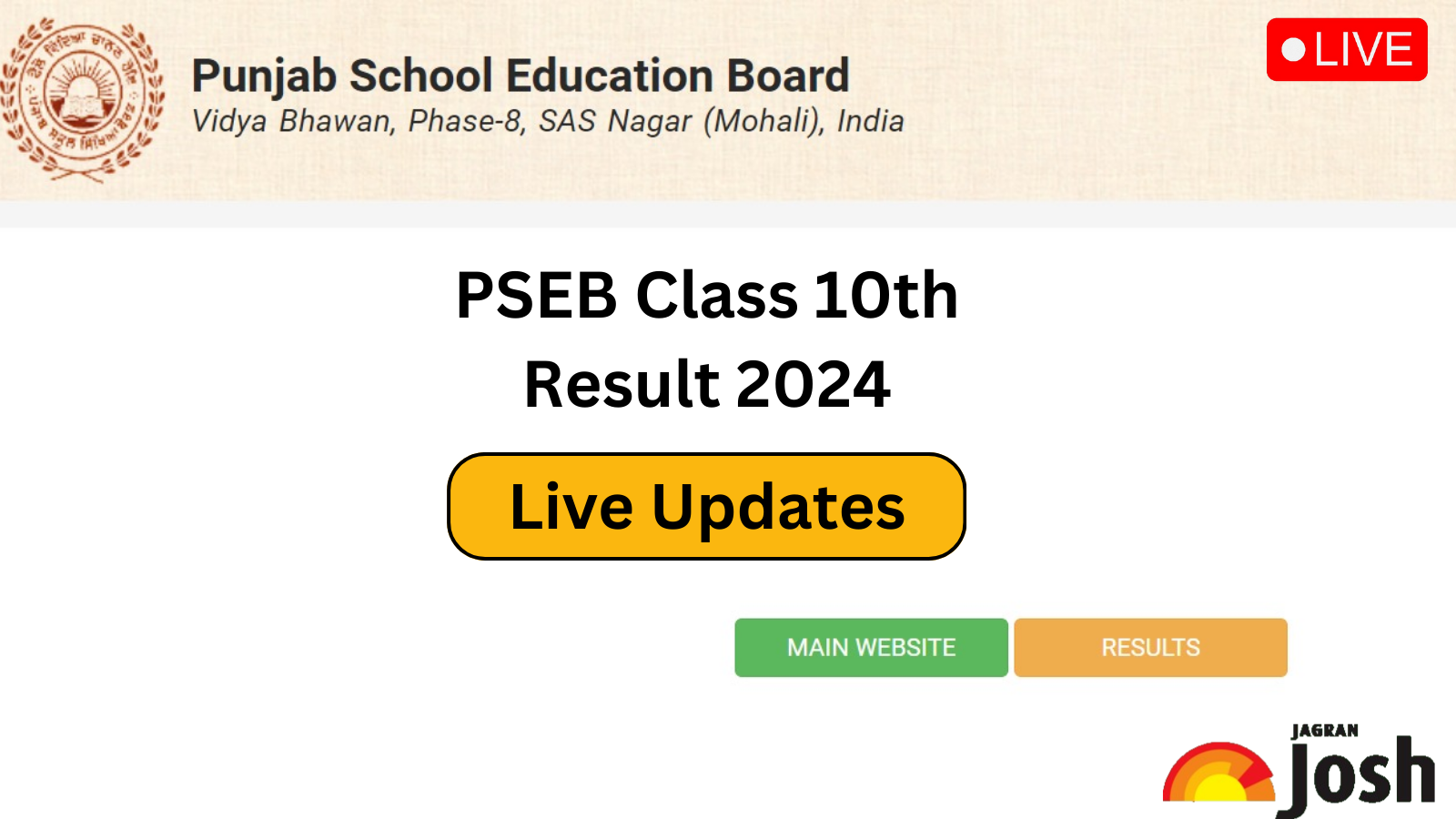 PSEB 10th Result 2024 LINK ਲਿੰਕ Active Check Punjab Board Matric