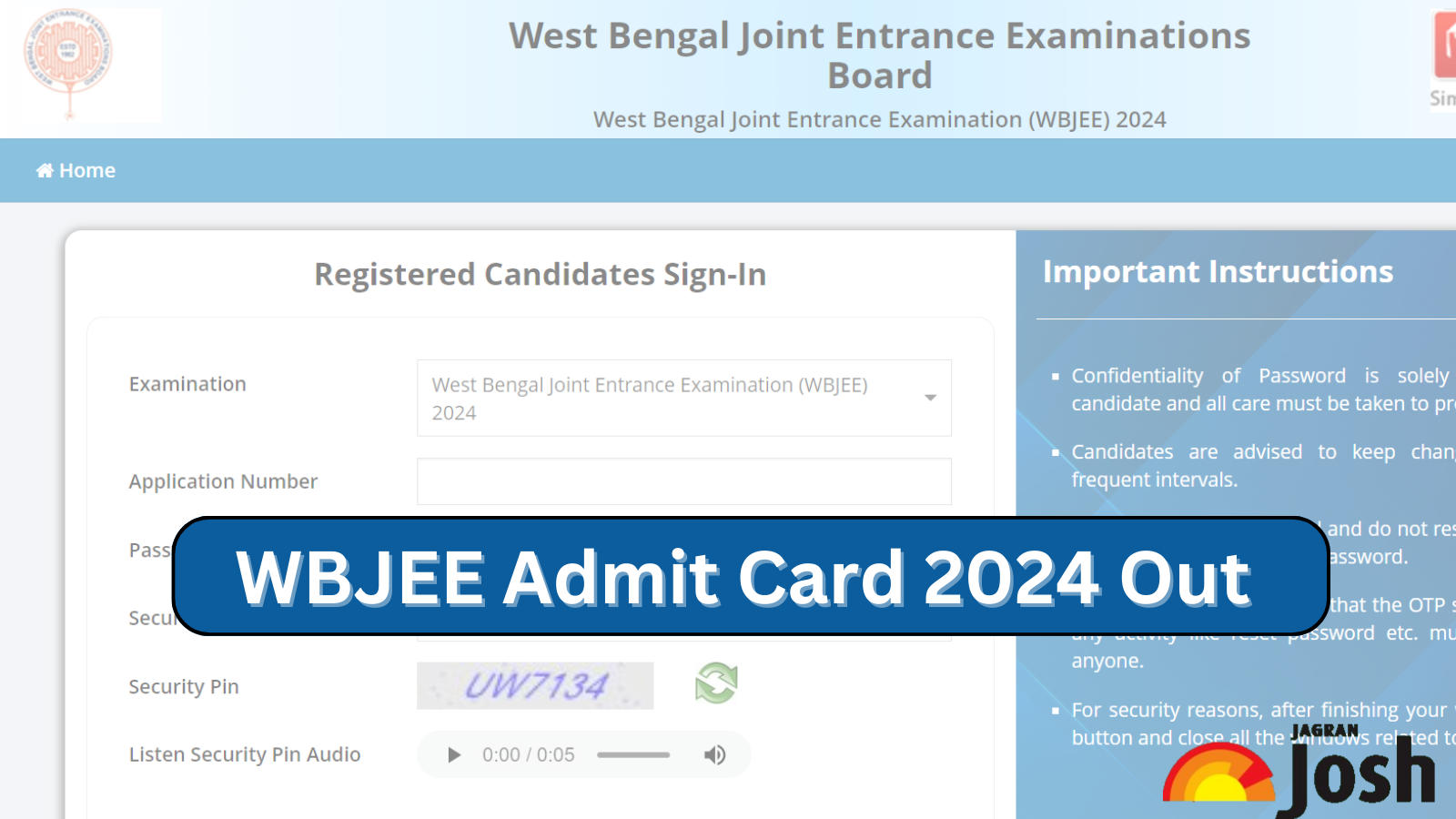 WBJEE Admit Card 2024 Out Download West Bengal Joint Entrance