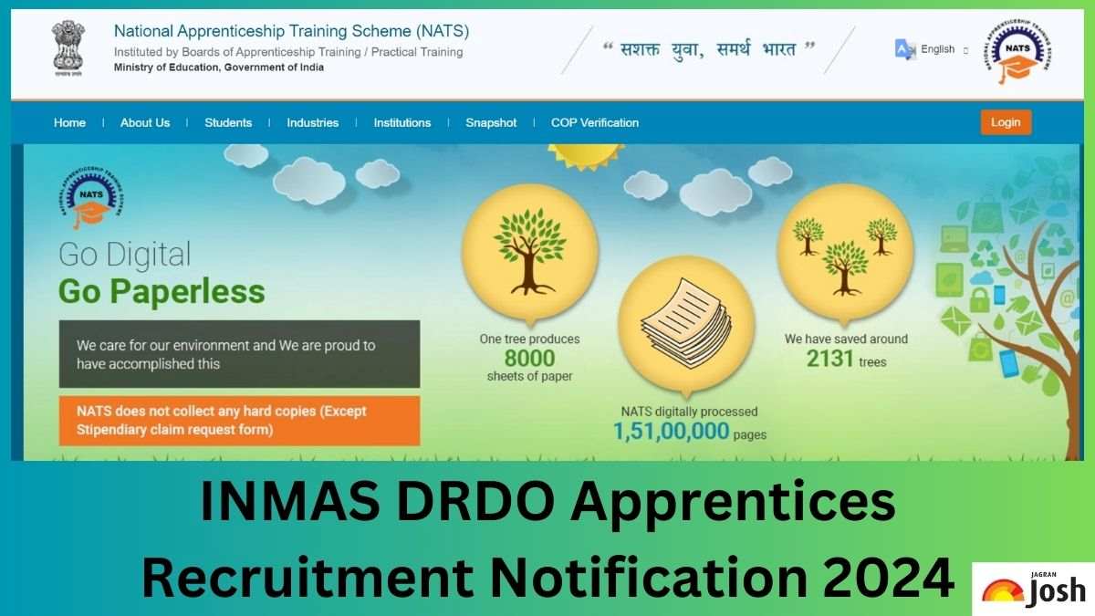 INMAS DRDO Recruitment 2024 Notification Out for 38 Apprentices Posts, Check Eligibility and Other Details