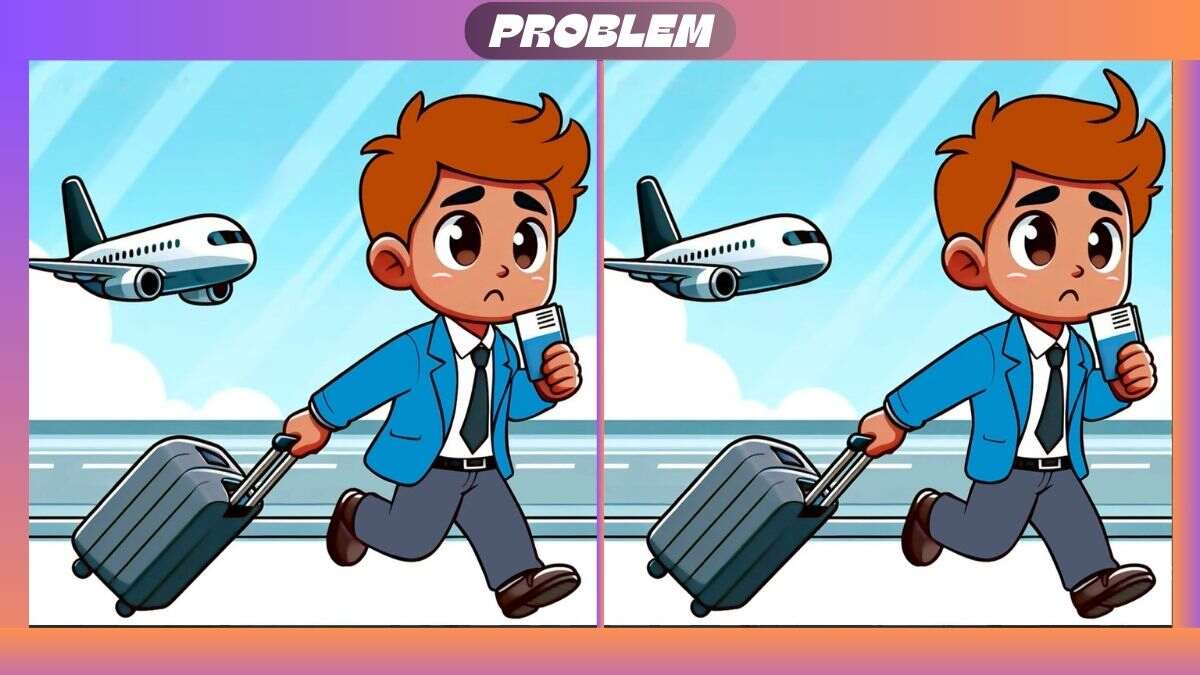 Find 3 Differences In 33 Seconds In Guy At an Airport Scene