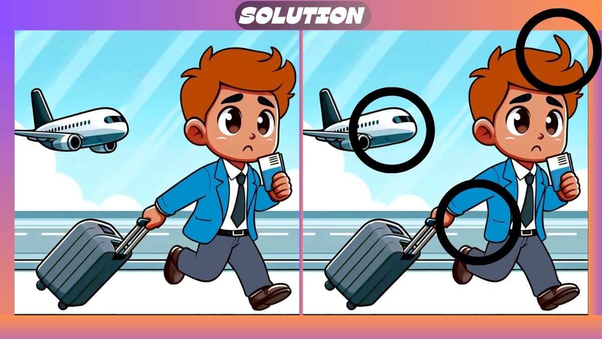 Find 3 Differences In 33 Seconds In Guy At an Airport Scene