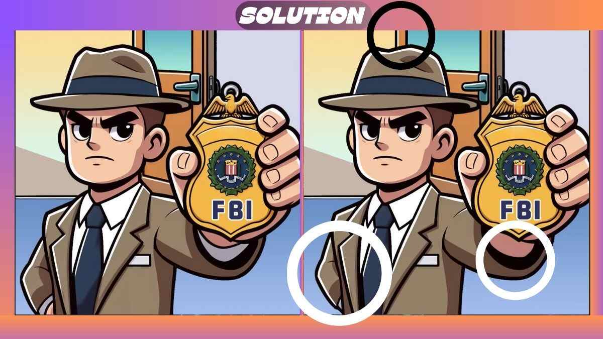 Find 3 Differences In 35 Seconds In FBI Officer Scene