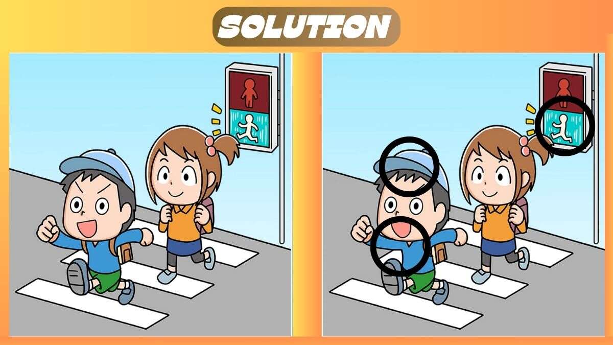 Find 3 Differences In 34 Seconds In Road Crossing Scene