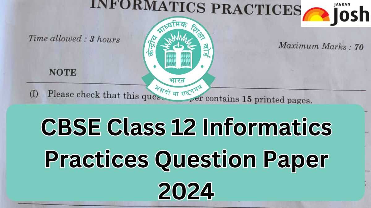 CBSE Class 12 Informatics Practices Question Paper 2024,Download PDF