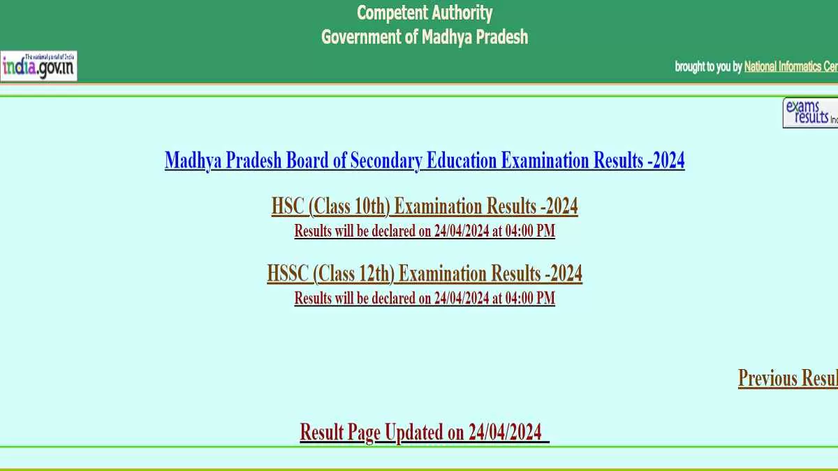 mpbse.nic.in, mpresults.nic.in 2024 Result: यहां देखें रोल नंबर से आधिकारिक वेबसाइटों पर एमपी बोर्ड 10वीं, 12वीं परिणाम 