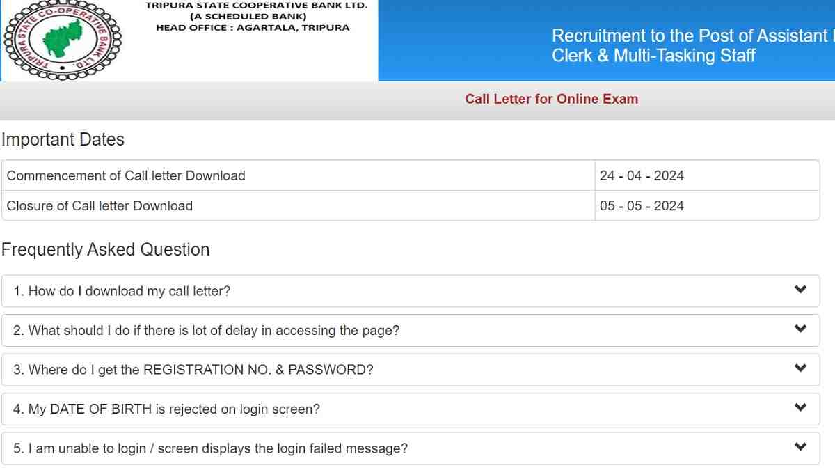 TSCB Admit Card 2024 Out For 156 Clerk, MTS and Other posts at tscbank.nic.in: Direct Link to Hall Ticket