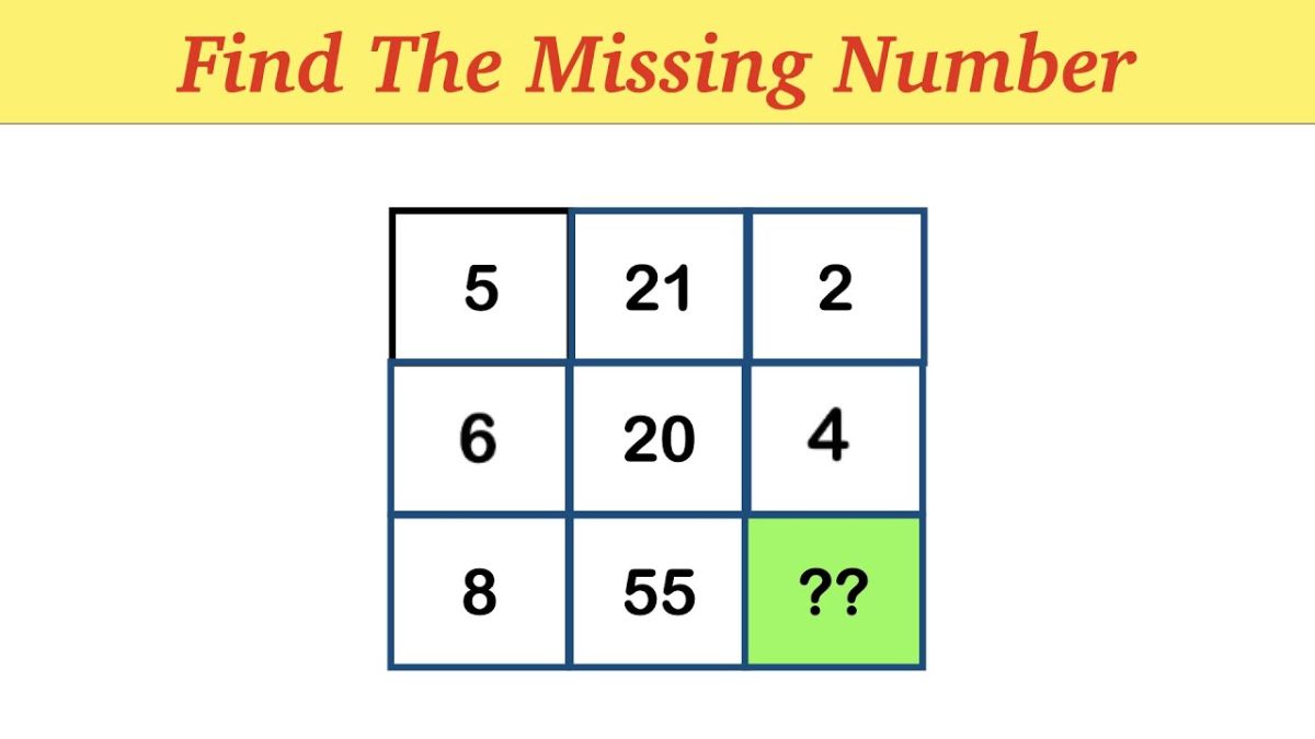 Can You Find The Missing Number In This Square Grid In 20 Seconds? 