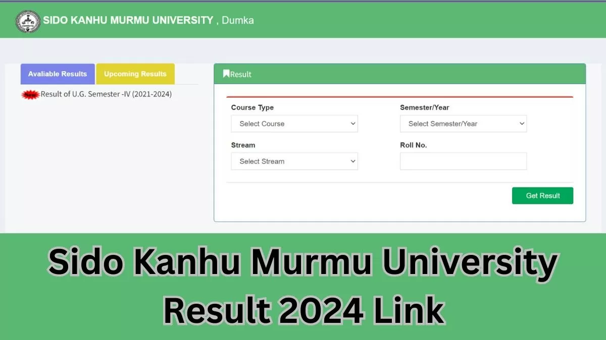 सिदो कान्हू मुर्मू विश्वविद्यालय, दुमका परिणाम 2024 डाउनलोड लिंक यहां से प्राप्त करें