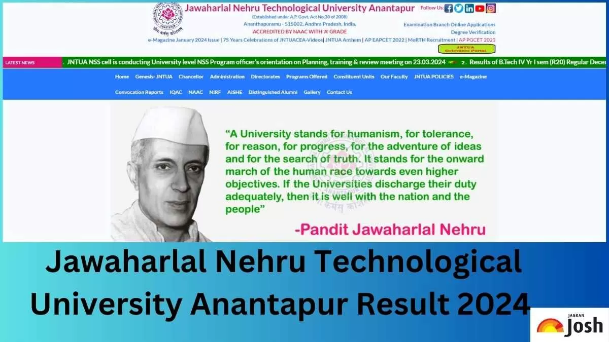 JNTUA Results 2024 OUT At Jntua.ac.in; Direct Link To Download Manabadi ...