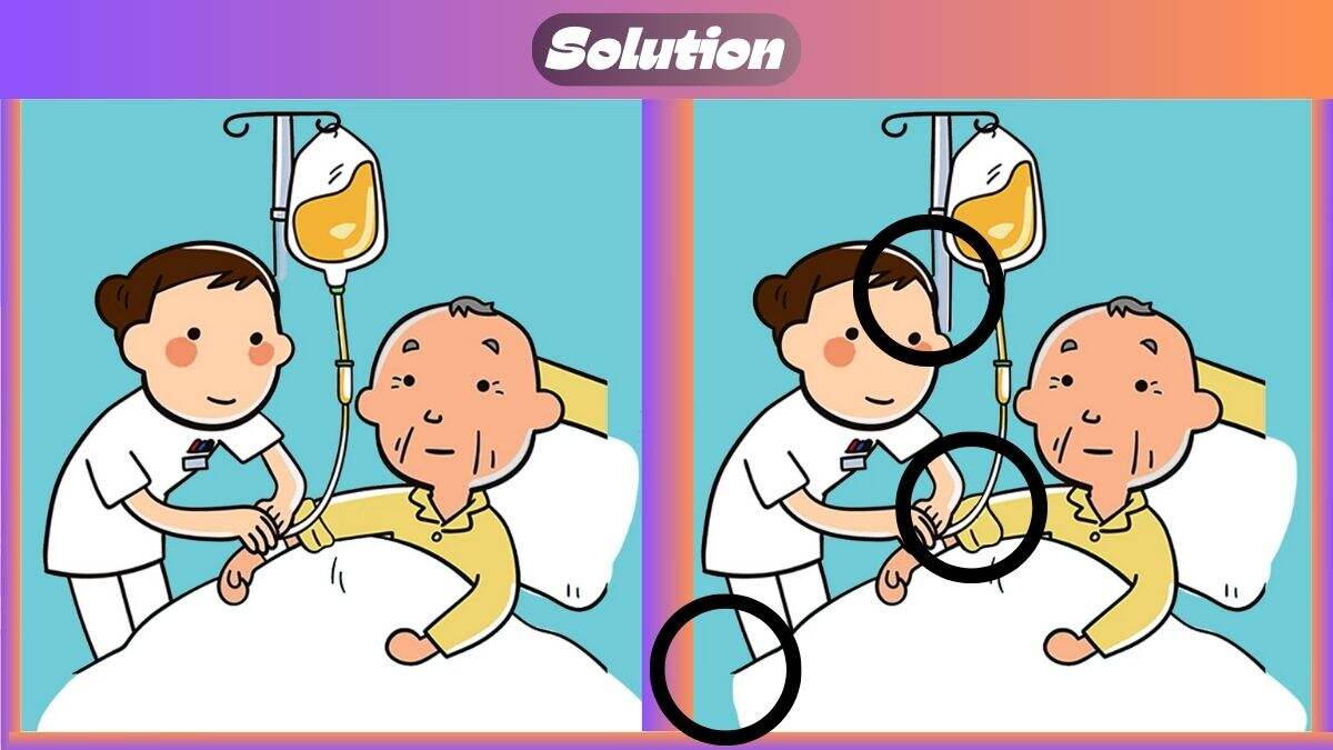 Find 3 Differences In 17 Seconds In This Nurse And Old Patient Scene