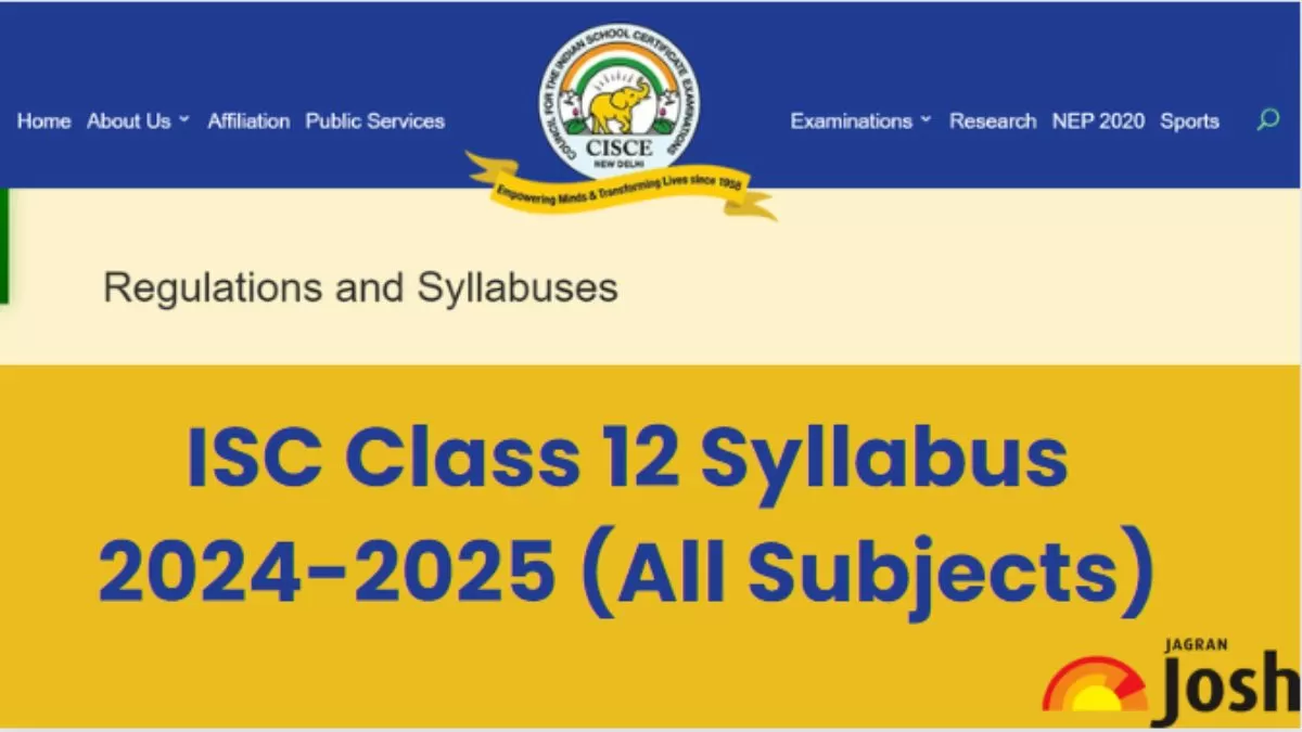 Isc Class 12 Syllabus 2024- 2025: Download Class 12th Syllabus Pdf