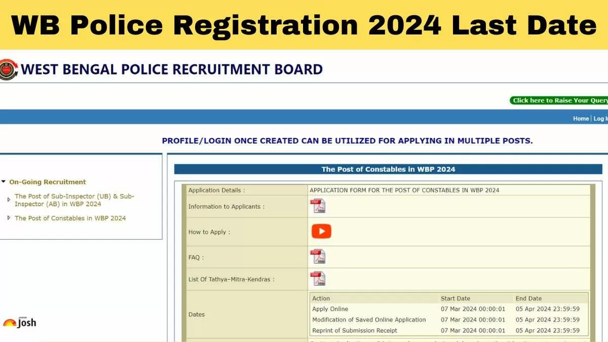 Find the direct link to apply online for WB Police Recruitment 2024.