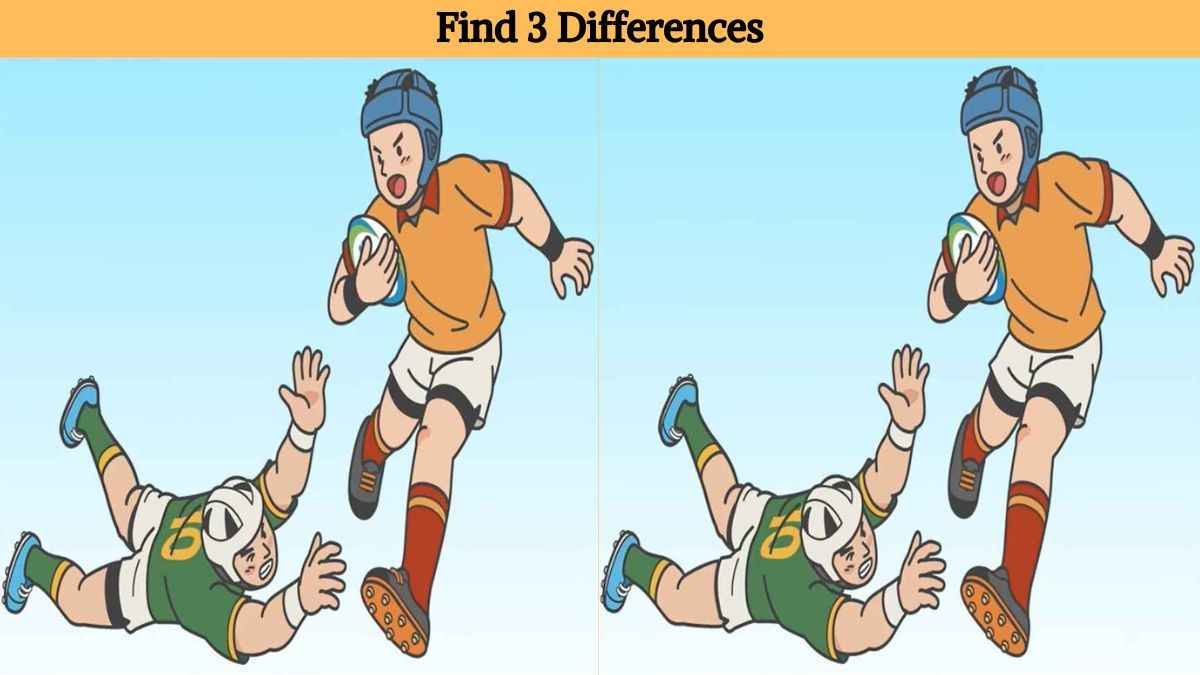 Find 3 differences between the rugby player pictures in 17 seconds!