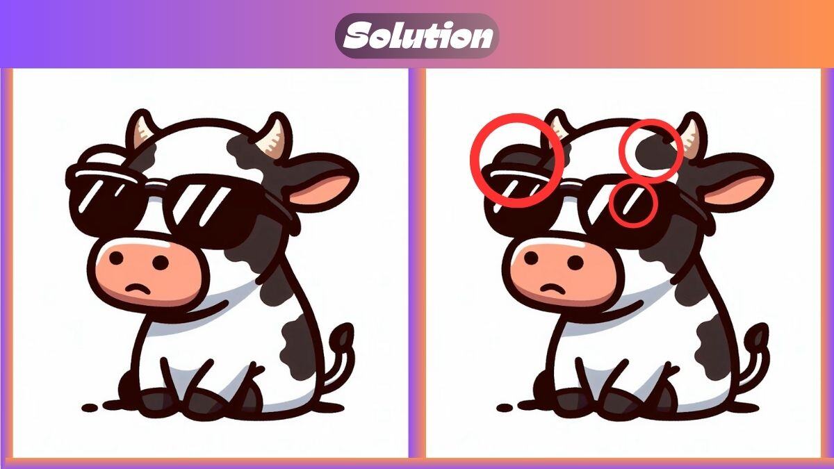 Find 3 Differences In 20 Seconds In This Cool Cow Scene